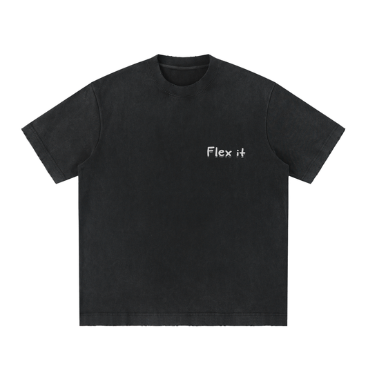 Flex it Heavyweight Vintage Washed Frayed T-Shirt