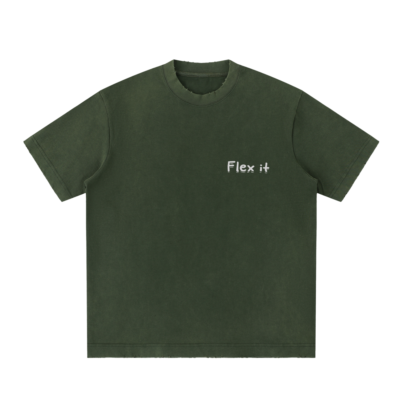 Flex it Heavyweight Vintage Washed Frayed T-Shirt